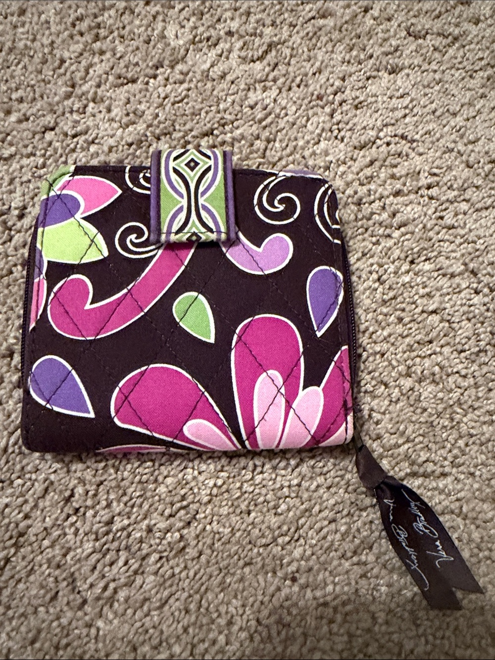 Vera Bradley Floral Quilted Purple and Pink Women's Wallet